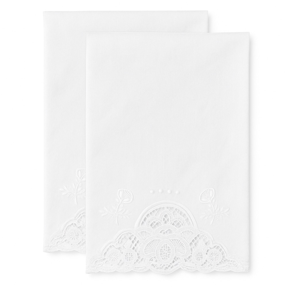Set of 2 White Linen Table Napkins